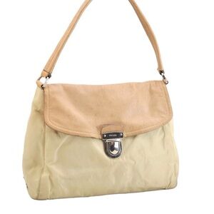 Prada Beige and Tan Shoulder Bag